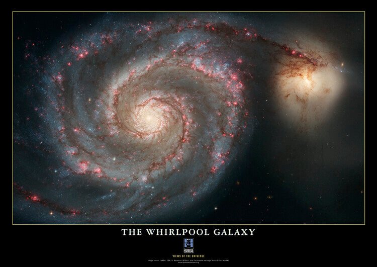 Leinwand Poster, Bilder M51 (Messier 51) (The Whirlpool Galaxy), Space, Galaxy, Nasa, ESA, Hubble, 90 × 65 cm
