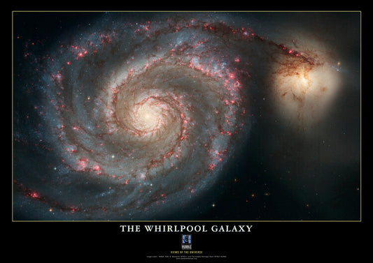 Leinwand Poster, Bilder M51 (Messier 51) (The Whirlpool Galaxy), Space, Galaxy, Nasa, ESA, Hubble, 90 × 65 cm