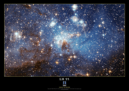 Leinwand Poster, Bilder LH 95 star-forming Region, Solar System, Space, Galaxy, Nasa, ESA, Hubble, 90 × 65 cm