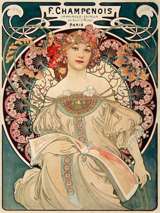F. Champenois, Alfons Mucha Poster, Plakat, 30 × 40 cm