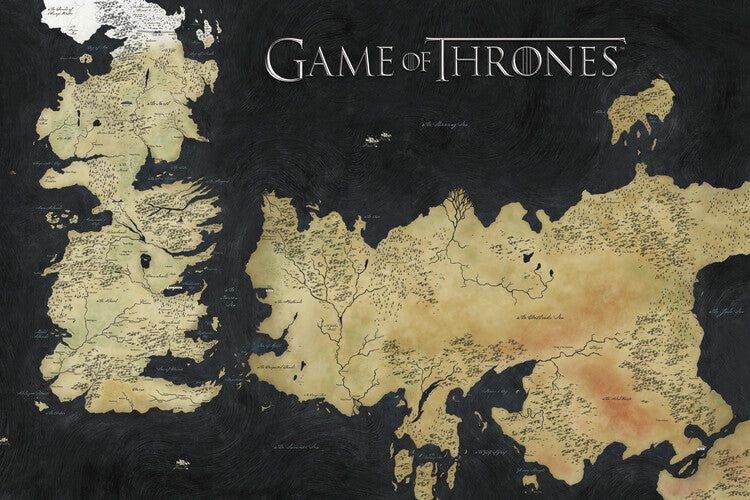 Game of Thrones - Westeros Map Poster, Plakat, 40 × 26.7 cm