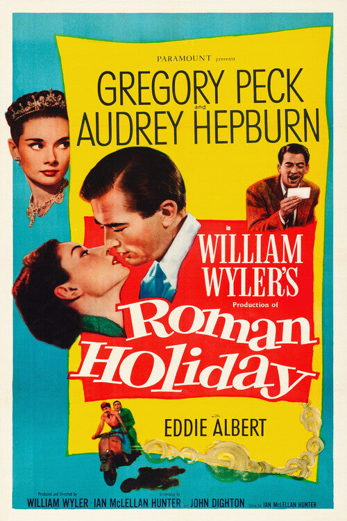 Roman Holiday, Ft. Audrey Hepburn & Gregory Peck Poster, Plakat, 26.7 × 40 cm