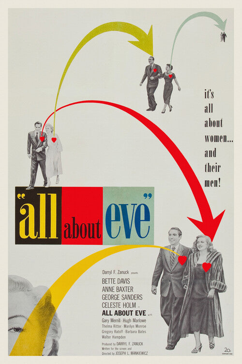 All about Eve, Ft. Bette Davis & Marilyn Monroe Poster, Plakat, 26.7 × 40 cm