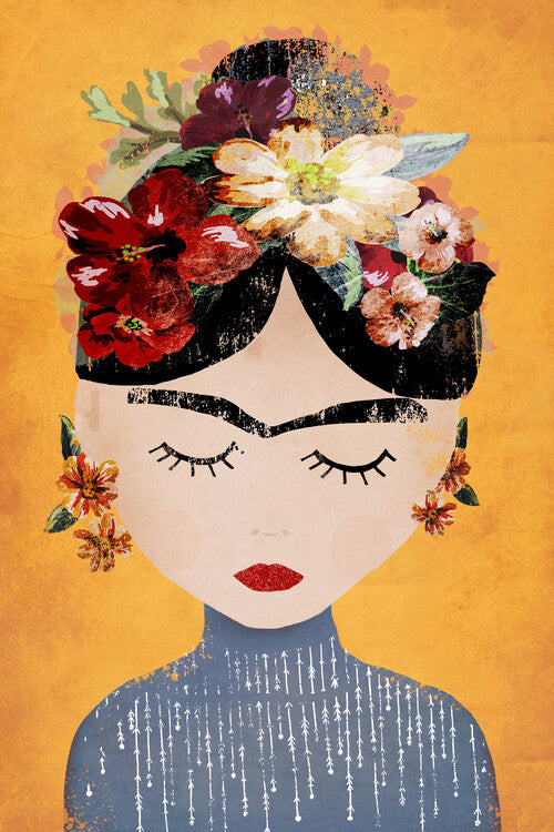 Leinwand Poster, Bilder Frida (Yellow Version), Treechild, 60 × 90 cm