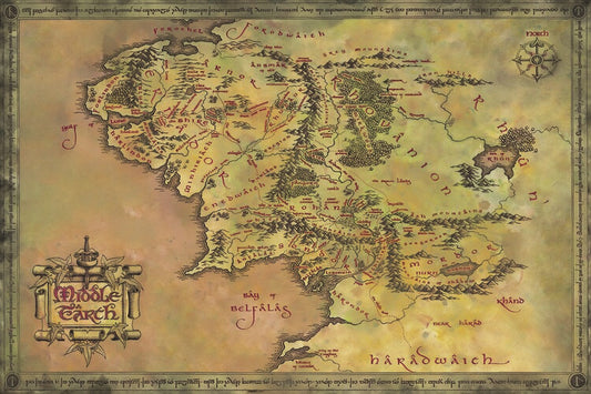 The Lord of the Rings - Middle Earth Poster, Plakat, 40 × 26.7 cm