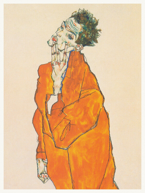 Man in an Orange Jacket, Egon Schiele Poster, Plakat, 30 × 40 cm