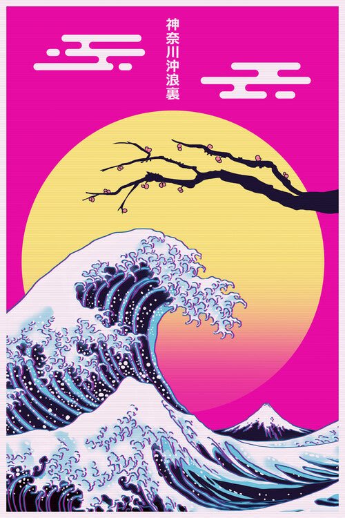 Leinwand Poster, Bilder Great wave under the sun, 60 × 90 cm