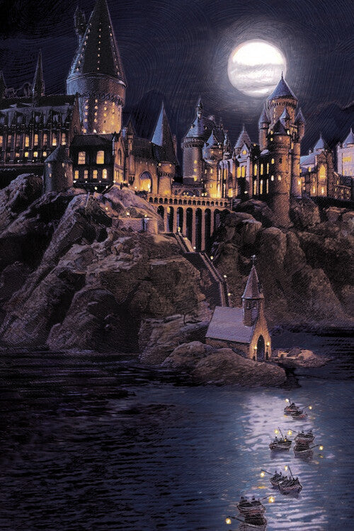 Harry Potter - Hogwarts full moon Poster, Plakat, 26.7 × 40 cm
