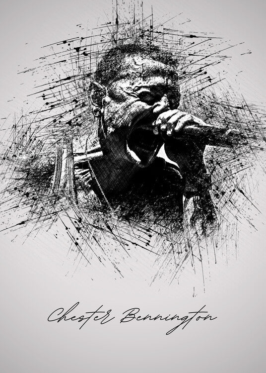 Leinwand Poster, Bilder C. Bennington Sketch, 65 × 90 cm