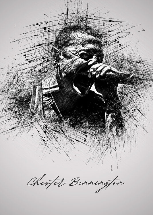Leinwand Poster, Bilder C. Bennington Sketch, 65 × 90 cm