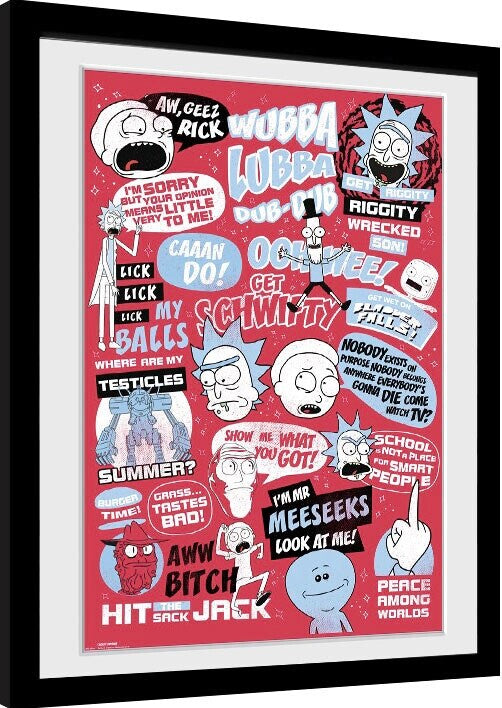 Rick and Morty - Quotes Gerahmte Poster, Bilder, 34 × 44.2 cm