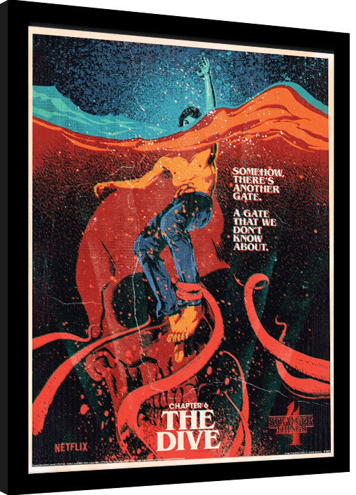 Stranger Things 4 - The Dive Gerahmte Poster, Bilder, 34.3 × 44.5 cm