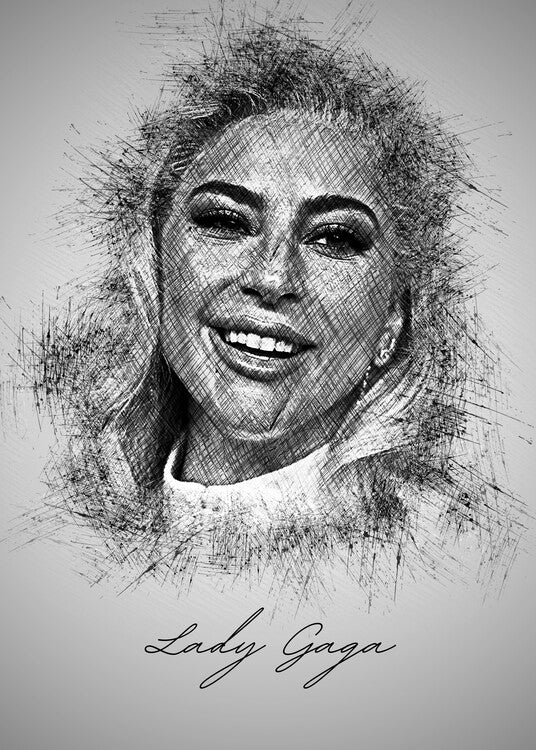 Leinwand Poster, Bilder Lady G. Sketch, 65 × 90 cm
