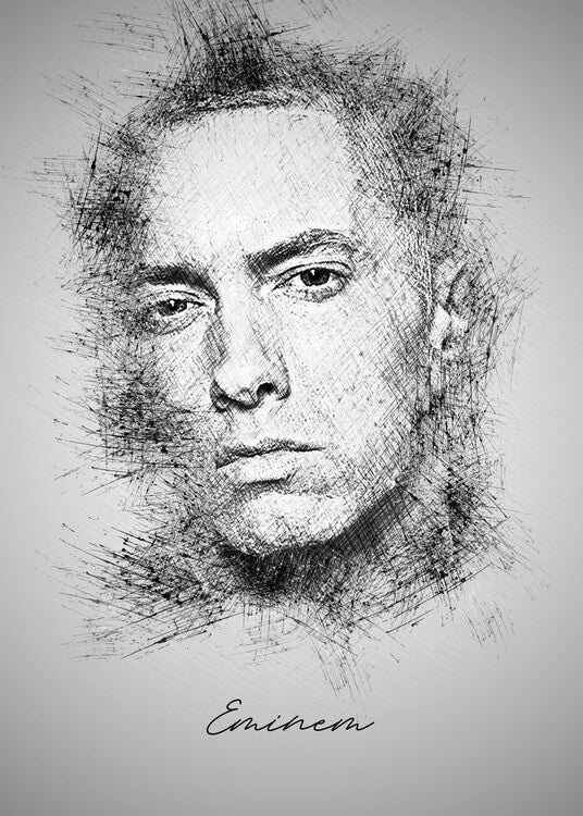 Leinwand Poster, Bilder Rapper Sketch, 65 × 90 cm