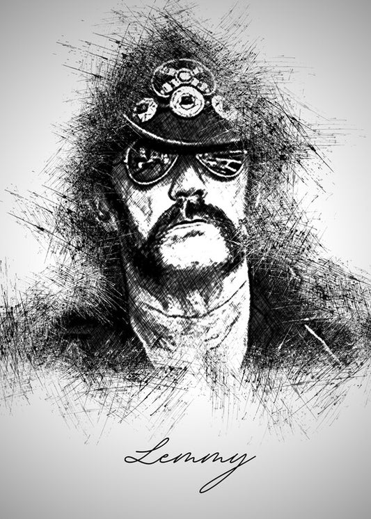 Leinwand Poster, Bilder L E M M Y Sketch, 65 × 90 cm
