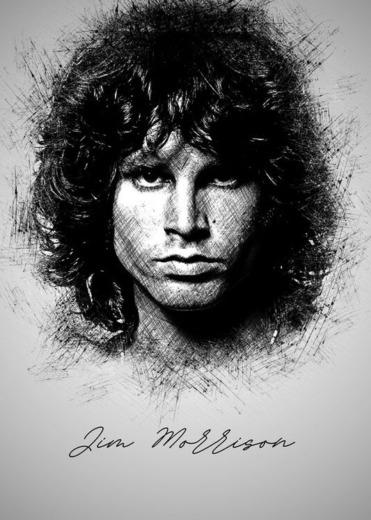 Leinwand Poster, Bilder J. Morrison SKetch, 65 × 90 cm
