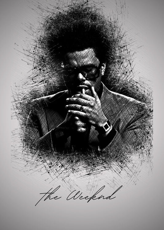Leinwand Poster, Bilder Weeknd Skecth, 65 × 90 cm