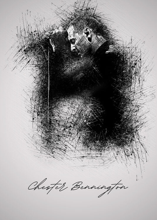 Leinwand Poster, Bilder C. Bennington Sketch, 65 × 90 cm