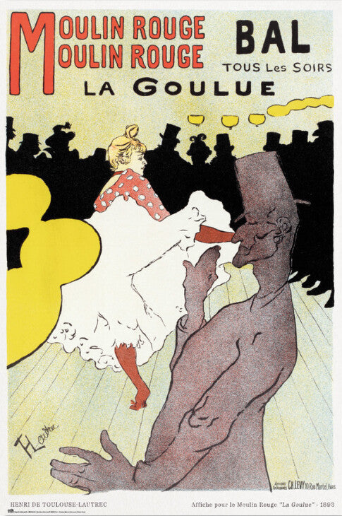 Moulin Rouge - La Goulue, Henri de Toulouse-Lautrec Poster, Plakat, 61 × 91.5 cm