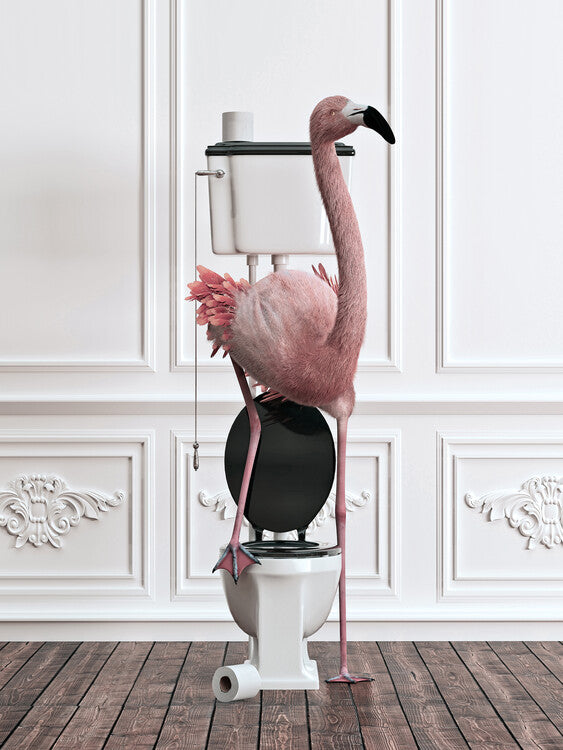 Leinwand Poster, Bilder Animals in Bathtubs,Flamingo Photo, Flamingo Art, 60 × 80 cm