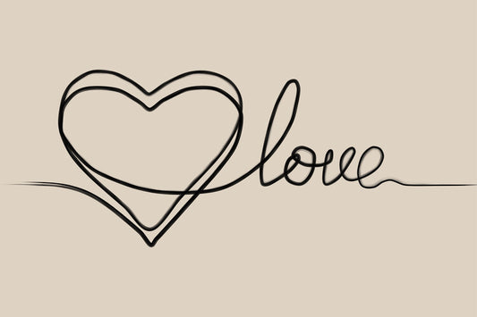Leinwand Poster, Bilder One Line Heart & Love Poster, 90 × 60 cm