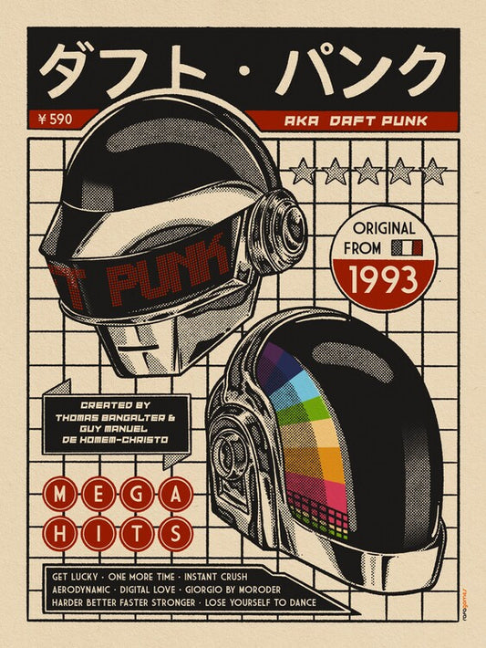 Leinwand Poster, Bilder Duo Daft Punk, 60 × 80 cm