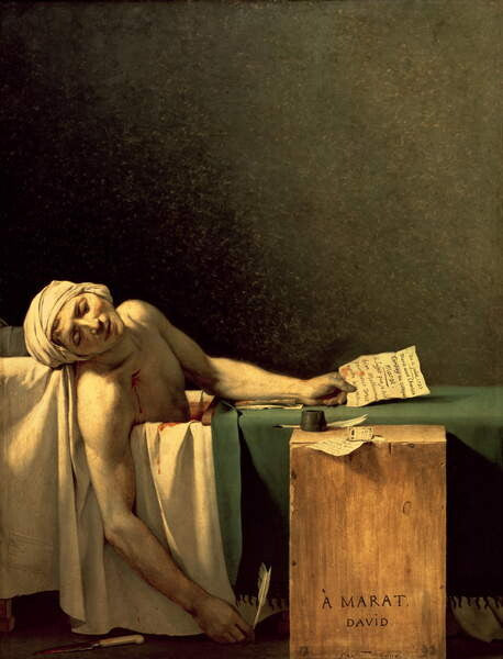 Leinwand Poster, Bilder The Death of Marat, 1793, David, Jacques Louis, 70 × 90 cm