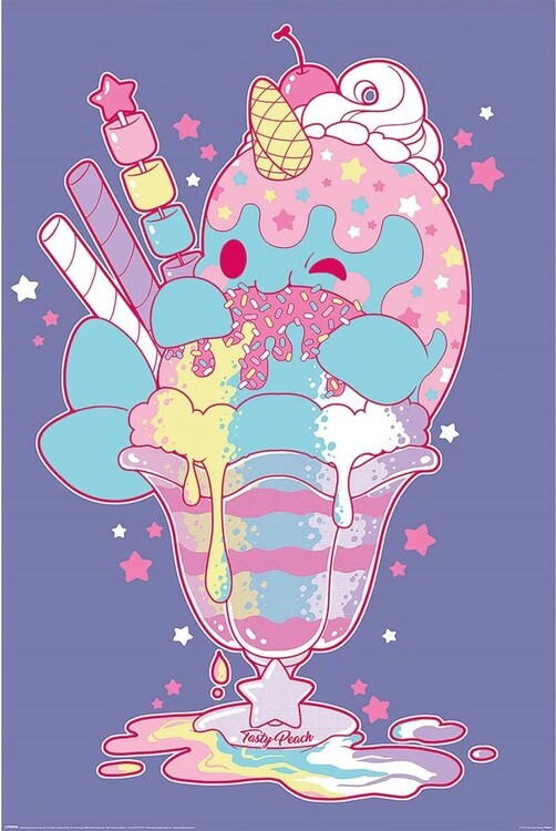 Tasty Peach - Nomwhal Poster, Plakat, 61 × 91.5 cm