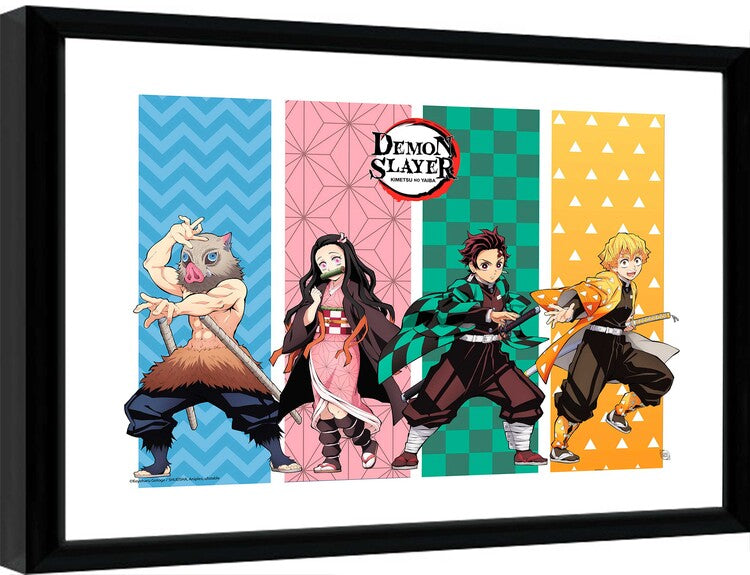 Demon Slayer - Group Gerahmte Poster, Bilder, 44.2 × 34 cm