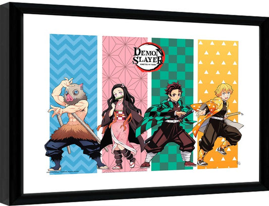 Demon Slayer - Group Gerahmte Poster, Bilder, 44.2 × 34 cm