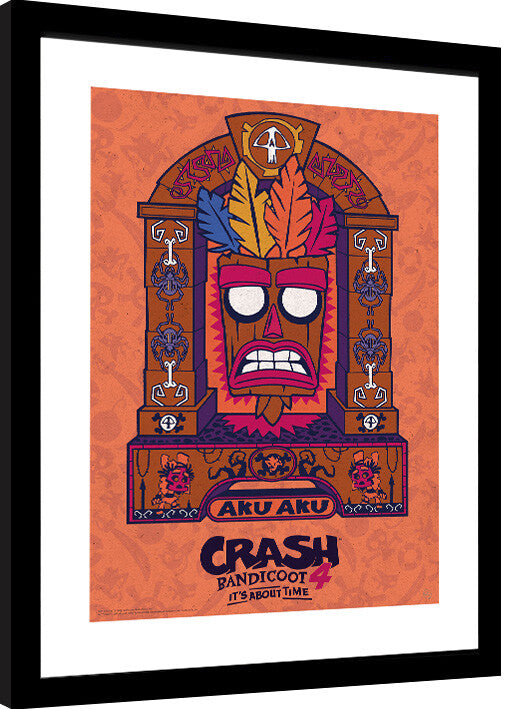 Crash Bandicoot - Aku Aku Gerahmte Poster, Bilder, 34 × 44.2 cm