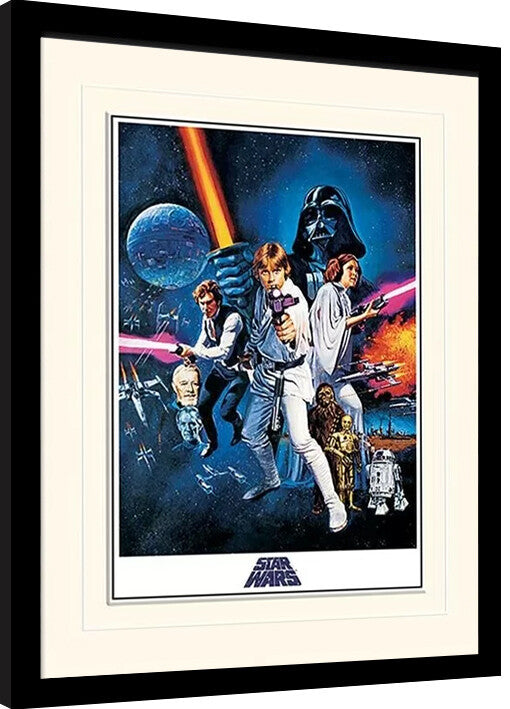 Star Wars: A New Hope - One Sheet Gerahmte Poster, Bilder, 34.3 × 44.5 cm