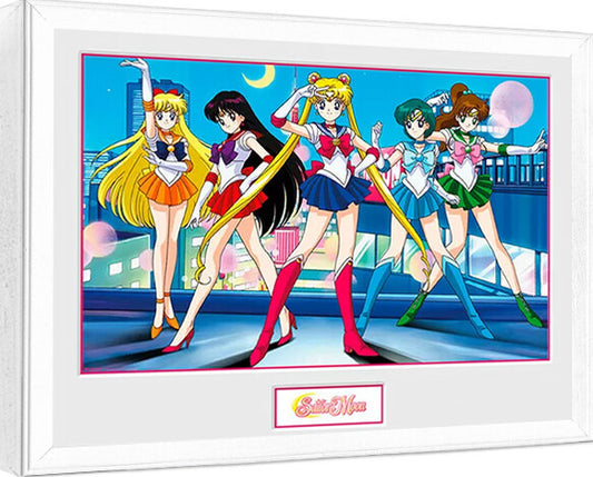 Sailor Moon - Group (White Frame) Gerahmte Poster, Bilder, 44.2 × 34 cm