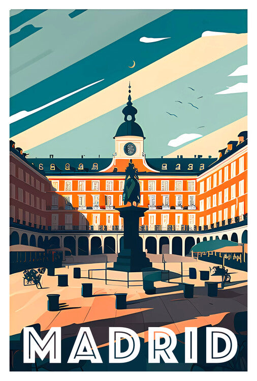 Leinwand Poster, Bilder MADRID - Spain: 'Plaza Mayor': Square of Lights and Shadows, 60 × 90 cm
