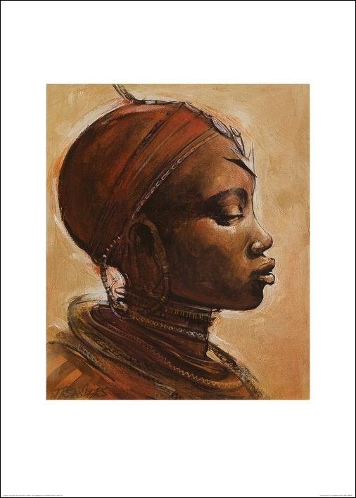 Kunstdruck Masai woman I., Jonathan Sanders, 50 × 70 cm