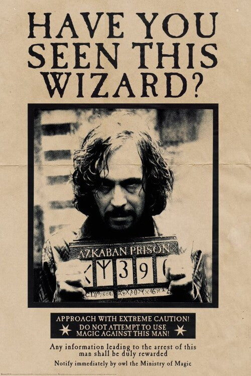 Harry Potter - Wanted Sirius Black Poster, Plakat, 80 × 120 cm