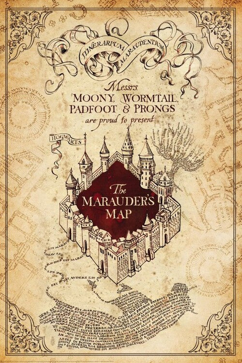 Harry Potter - Marauders Map Poster, Plakat, 80 × 120 cm