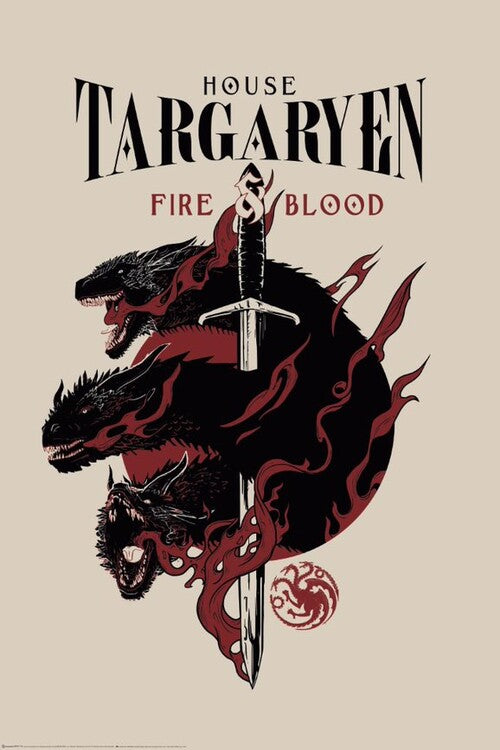 Game of Thrones - House Targaryen Poster, Plakat, 61 × 91.5 cm