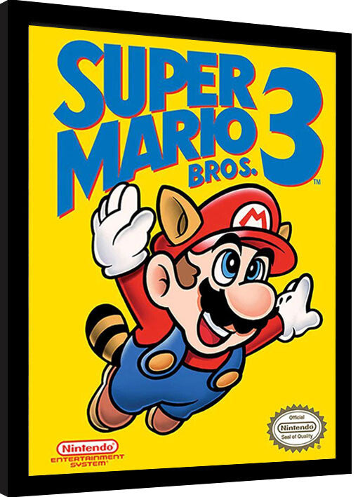 Super Mario Bros. 3 - NES Cover Gerahmte Poster, Bilder, 30 × 40 cm