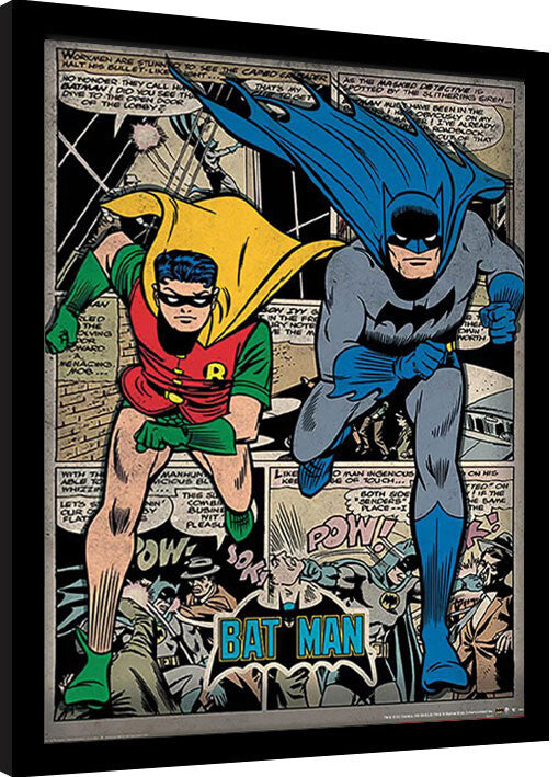 Batman - Comic Montage Gerahmte Poster, Bilder, 30 × 40 cm