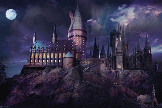Harry Potter - Hogwarts night Poster, Plakat, 40 × 26.7 cm