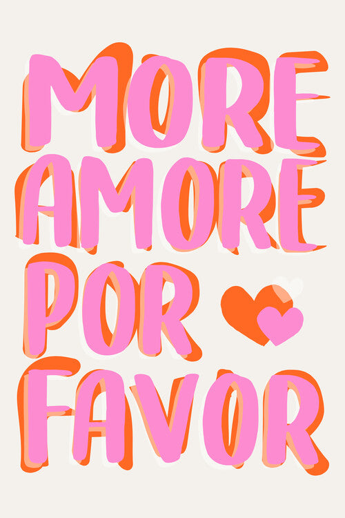 Leinwand Poster, Bilder Malou Studio - Popart - More Amore Por Favor, 60 × 90 cm