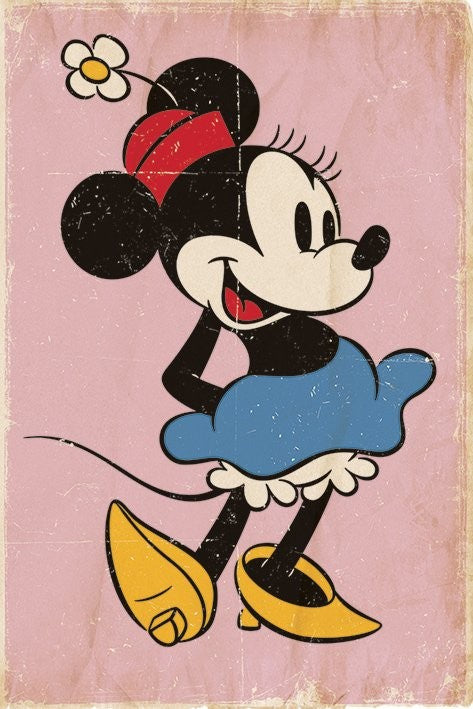 Minni Maus (Minnie Mouse) - Retro Poster, Plakat, 61 × 91.5 cm