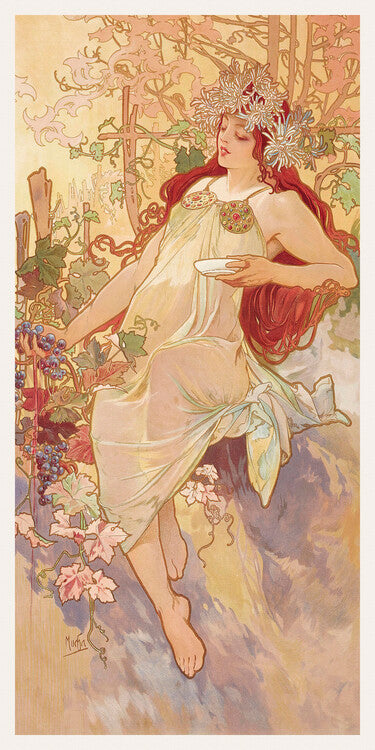 The Seasons: Autumn (1896), Alfons Mucha Poster, Plakat, 20 × 40 cm