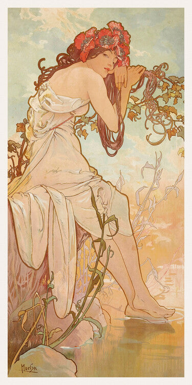 The Seasons: Summer (1896), Alfons Mucha Poster, Plakat, 20 × 40 cm