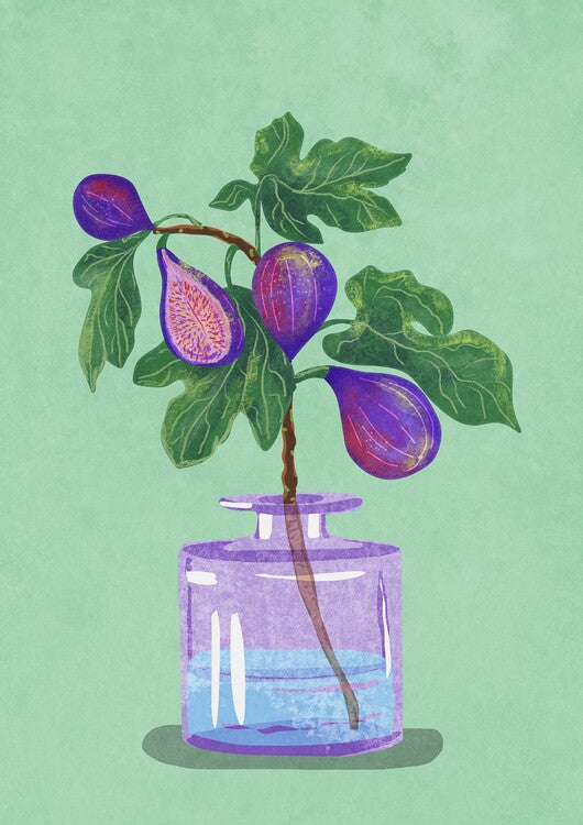 Leinwand Poster, Bilder Figs Branch In Vase, Raissa Oltmanns, 65 × 90 cm