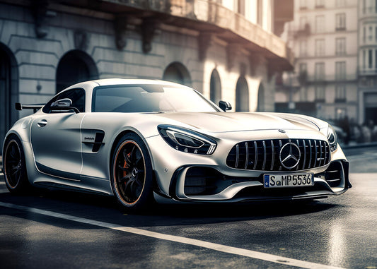 Leinwand Poster, Bilder Silver sportcar, 90 × 65 cm