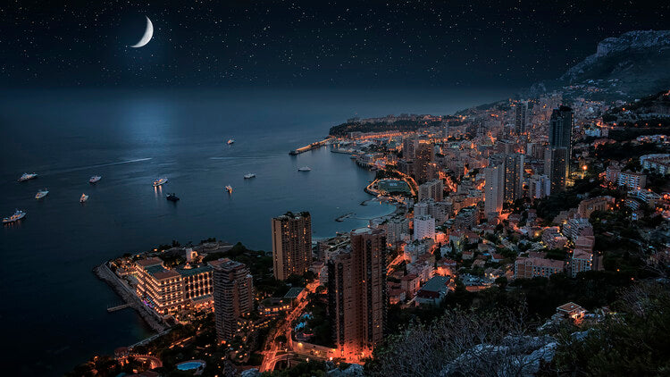 Leinwand Poster, Bilder Monaco By Night, 90 × 50 cm