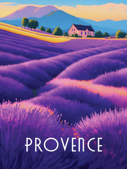Leinwand Poster, Bilder Provence France Travel Poster, 55 × 75 cm