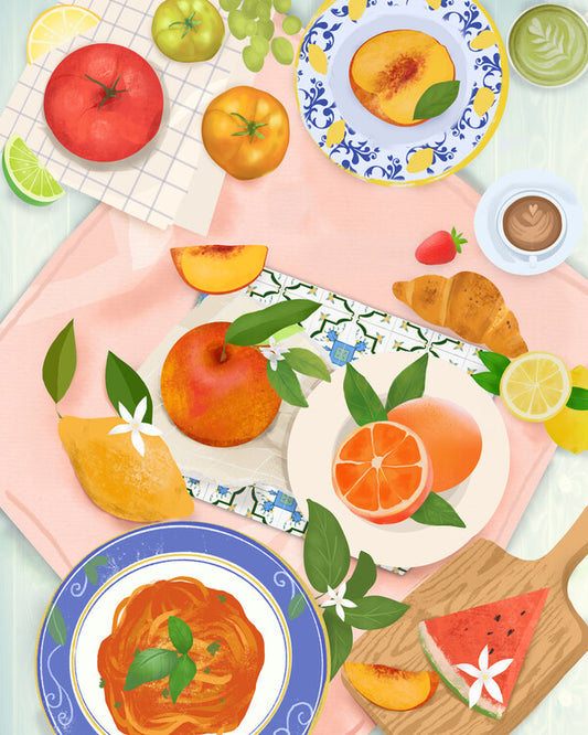 Leinwand Poster, Bilder Summer Brunch, 70 × 90 cm